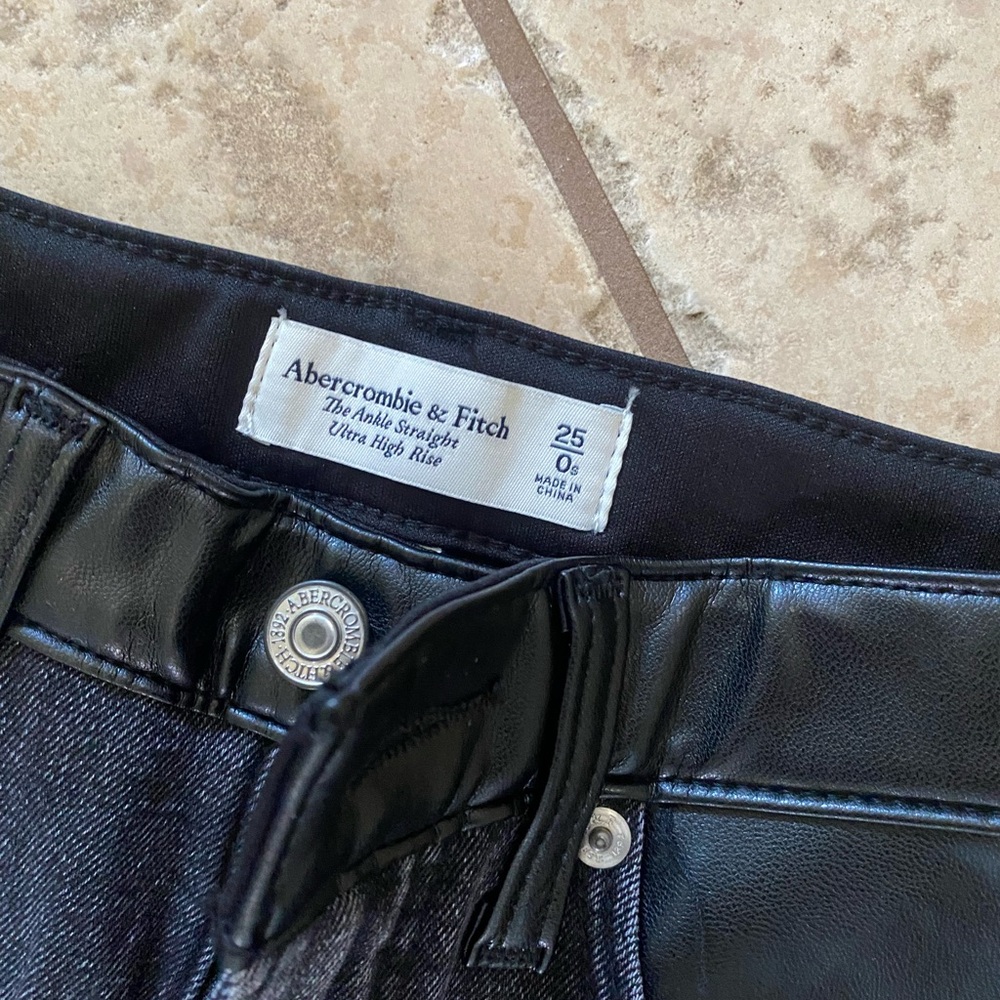 Abercrombie & Fitch Black Jean/Leather Jeans